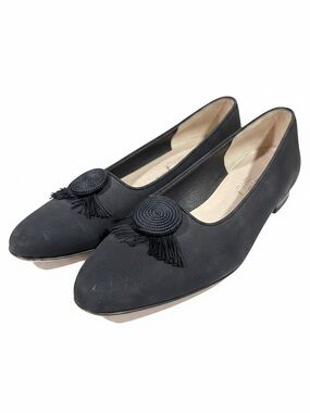 Vintage Salvatore Ferragamo Boutique Navy Suede Tassel Loafers Size 10 Narrow